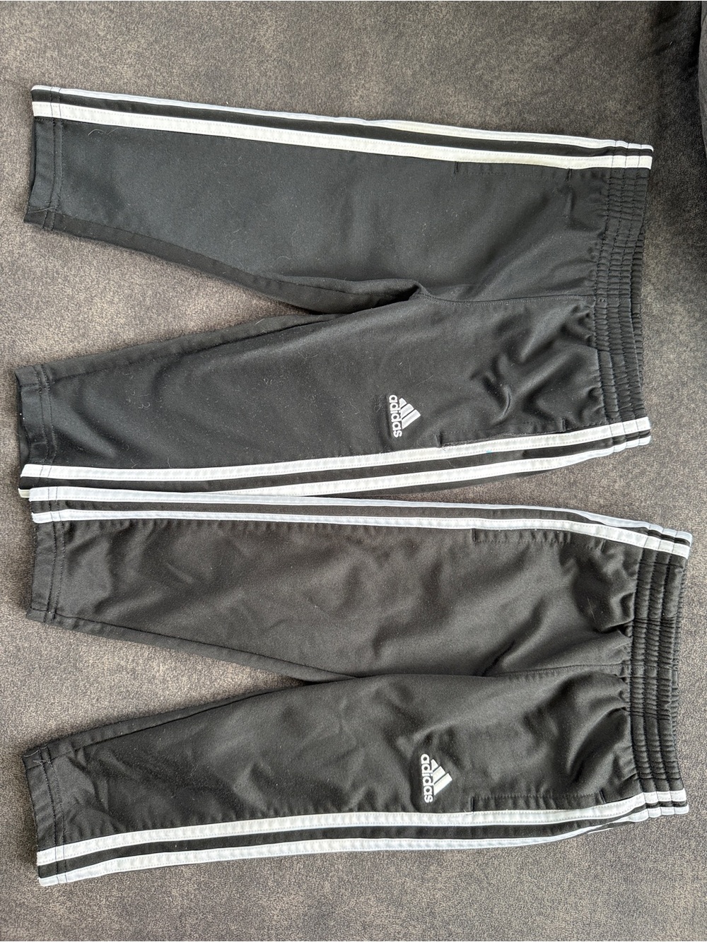 adidas Kids Black Joggers with White Three-Stripes 2T & 3T Bundle